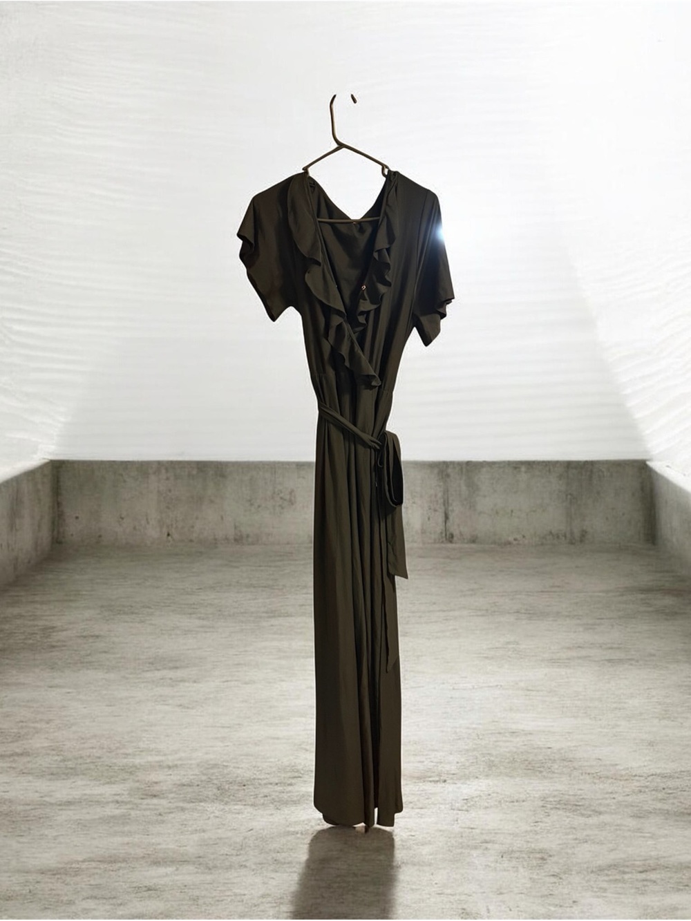 Women’s Black Ruffle Wide Leg Jumpsuit